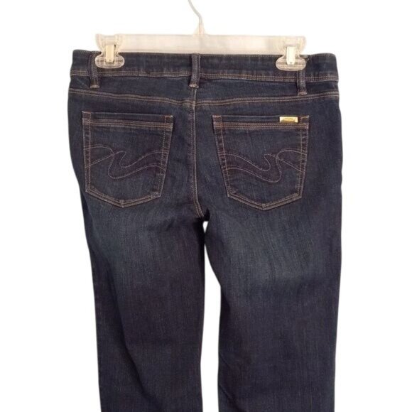 White House Black Market Size 4S Jeans Womens Boot Leg Blue Dark Wash Denim - Picture 10 of 13